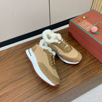 LP Week-end Walk Sneakers In Dark Beige Mix Camel Denim With Wool Fleece Lining 984283