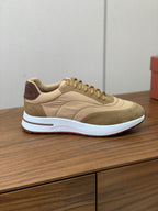 LP Week End Walk Sneaker In Dark Beige Mix Camel Denim Fabric And Sudede 984393
