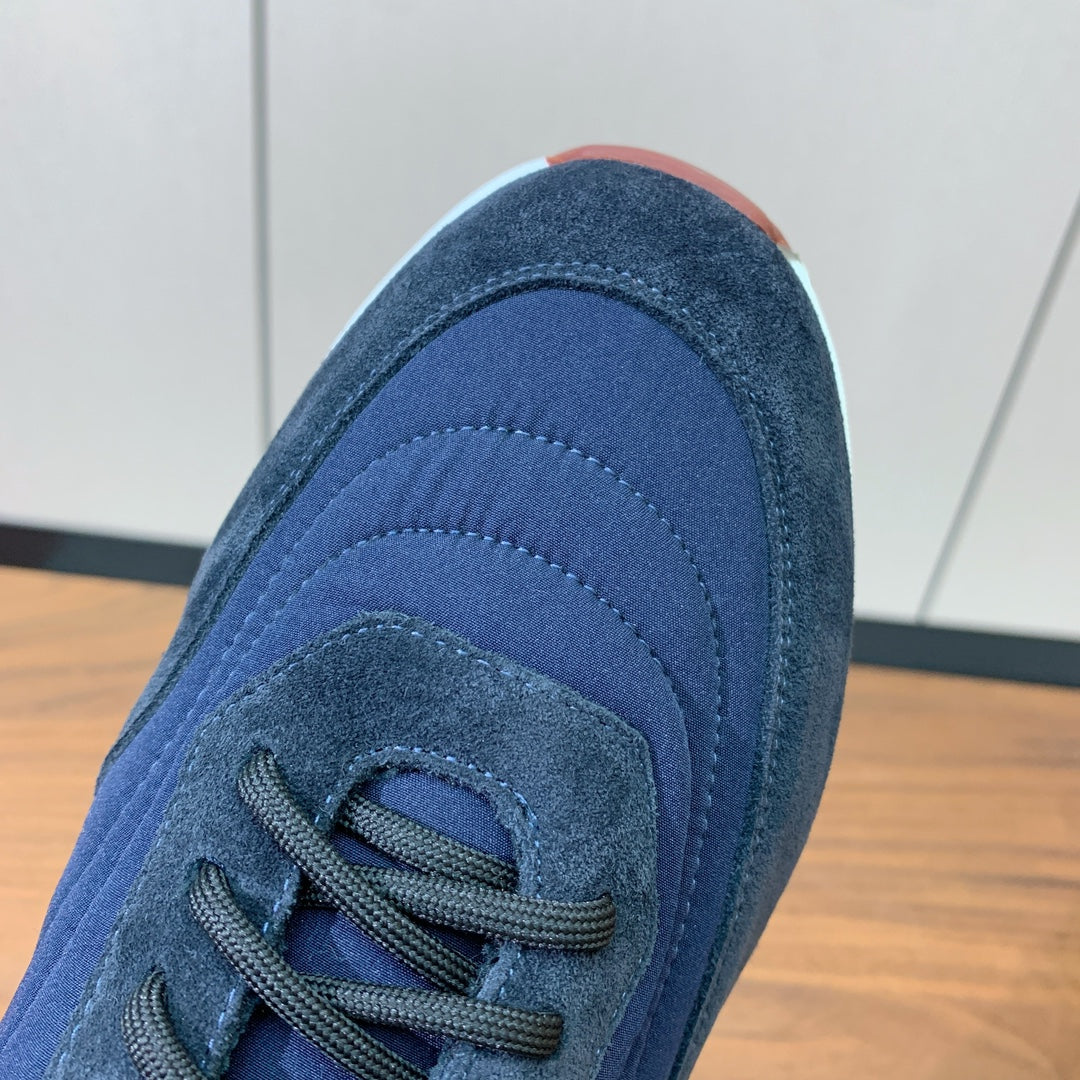 LP Week End Walk Sneaker In Navy Blue Denim Fabric And Sudede 984394