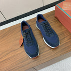 LP Week End Walk Sneaker In Navy Blue Denim Fabric And Sudede 984394