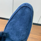 LP Open Walk Ankle Boot In Navy Blue Suede With Wool Fleece Lining  984275