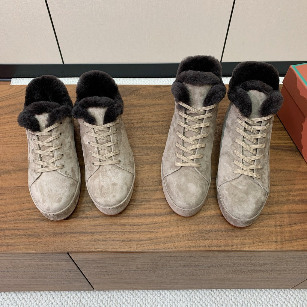 LP Winter Nuages Ankle Boot Pale Khaki Fur Suede 550809