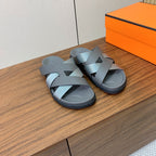 HM Kazimir Sandal Gray Canvas Calfskin 293997