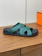 HM Kazimir Sandal Green Suede Calfskin 294028