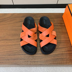 HM Kazimir Sandal Black Orange Suede Calfskin 294030