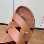 HM Kazimir Sandal Brown Suede Calfskin 294031