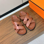 HM Kazimir Sandal Brown Suede Calfskin 294031