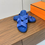 HM Kazimir Sandal Cobalt Blue Suede Calfskin 294032