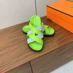 HM Kazimir Sandal Green Farbic Calfskin 293984