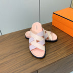 HM Kazimir Sandal Pale Pink Farbic Calfskin 293987