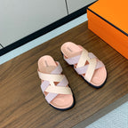 HM Kazimir Sandal Pale Pink Farbic Calfskin 293987