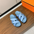 HM Kazimir Sandal Light Blue Suede Calfskin 293992