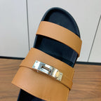 HM Jackson Sandal Brown Orange Cowhide 294061