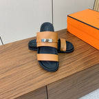 HM Jackson Sandal Brown Orange Cowhide 294061