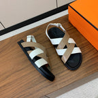 HM Heracles Sandals White Etoupe Calfskin 294079