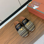 LP Birkenstock slippers black beige raffia calfskin 386726