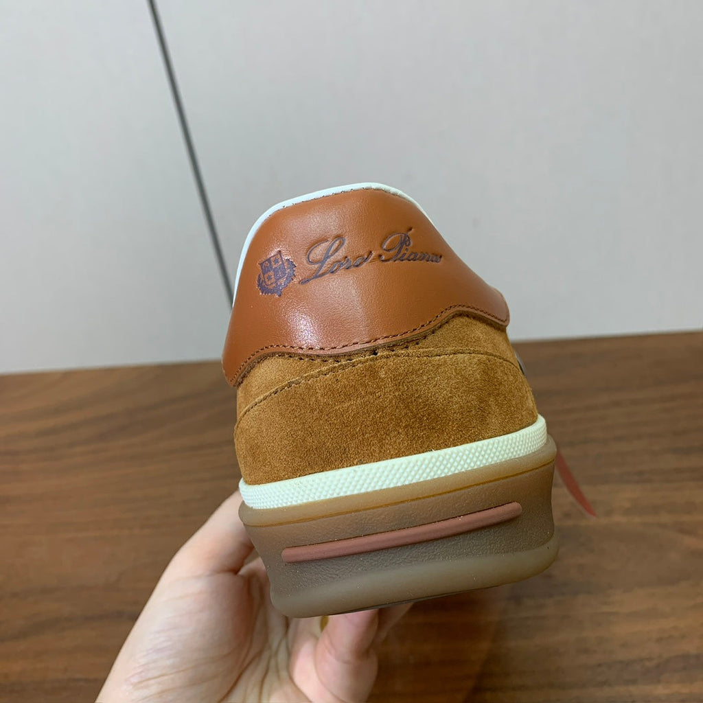 LP Kid's Tennis Walk Sneaker Camel Suede Calfskin 585746