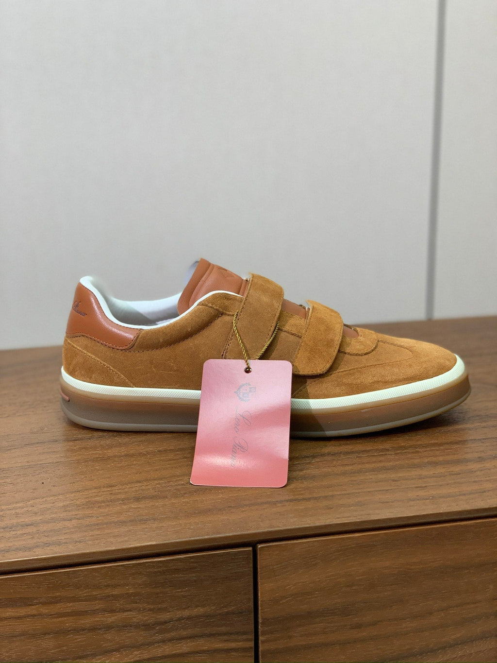 LP Kid's Tennis Walk Sneaker Camel Suede Calfskin 585746