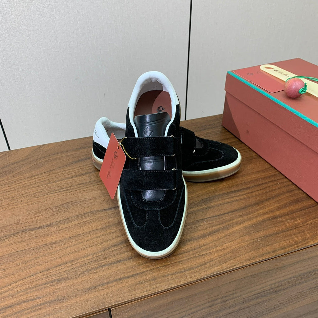 LP Kid's Tennis Walk Sneaker Black Suede Calfskin 585748