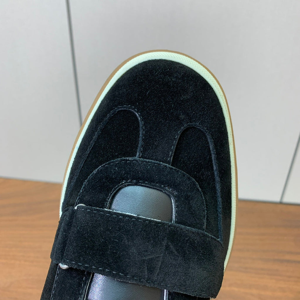 LP Kid's Tennis Walk Sneaker Black Suede Calfskin 585748