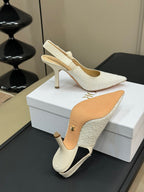 J'Adior Slingback White Cotton Microbeads