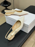 J'Adior Slingback White Cotton Microbeads