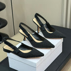 J'Adior Slingback Black Cotton Microbeads
