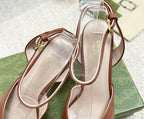 Horsebit 11cm Platform Sandal Brown Calfskin