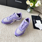 CC SNEAKER IN IRIS PURPLE WOOL TWEED AND SUEDE