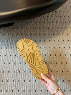 CD Dioract Sandal 40mm Brown Yellow Suede And Fleece Lining