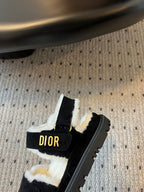 CD Dioract Sandal 40mm Black Suede And Fleece Lining