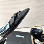 CC 26s Pointed-Toe Flats Slingback Black Patent Leather 787143