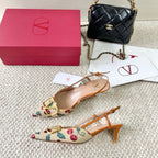 Vlogo Signature Slingback Pumps In Cherryfic Pattern 50mm 310517