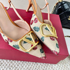 Vlogo Signature Slingback Pumps In Cherryfic Pattern 50mm 310517