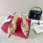 Vlogo Signature Slingback Pumps In Cherryfic Pattern 50mm 310517