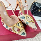Vlogo Signature Slingback Pumps In Cherryfic Pattern 80mm 310518