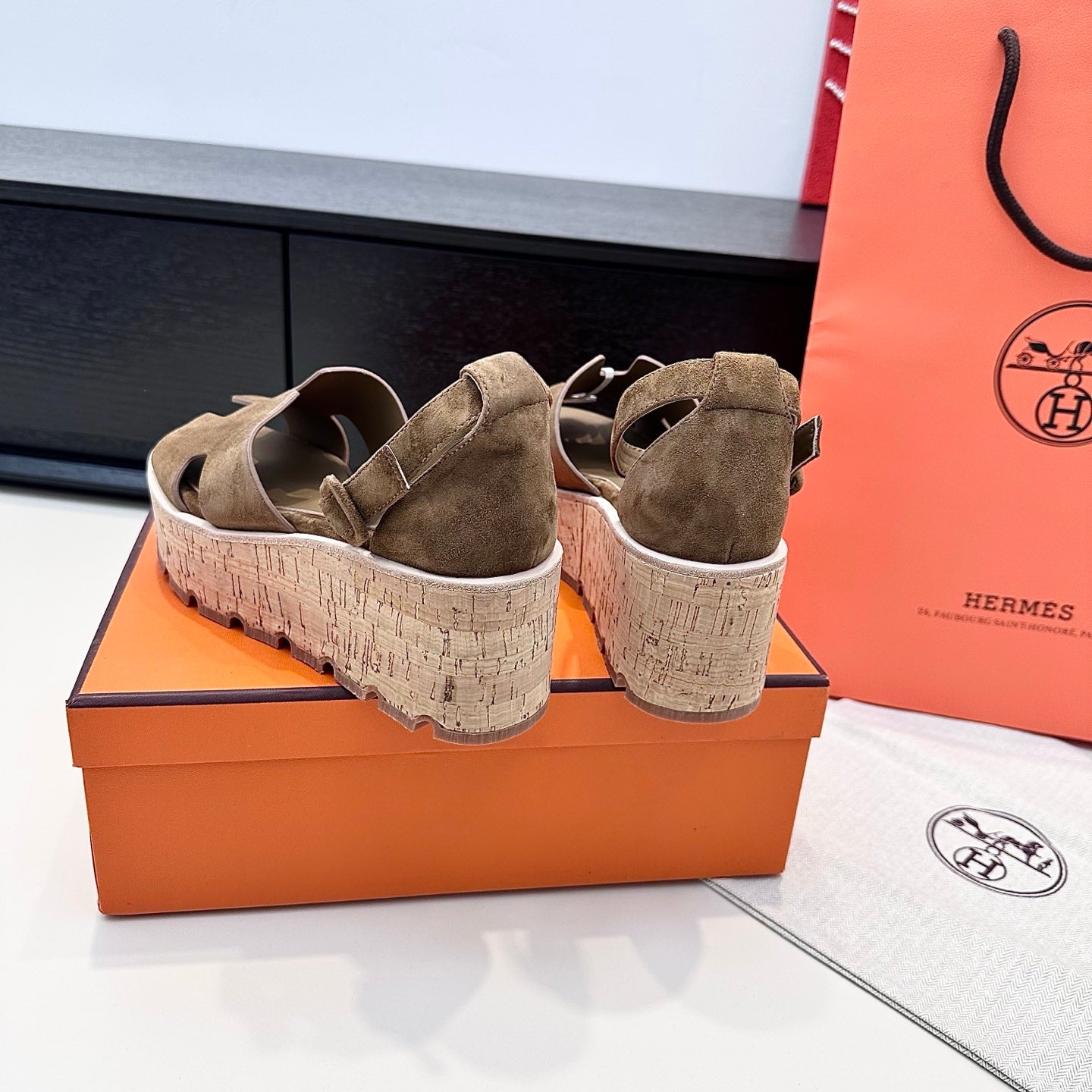 HM Luce 30 Sandal 65mm Taupe Suede 622758