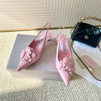Jimmy Choo Skye Corsage Slingback Pink Sheepskin 669833