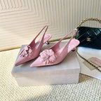 Jimmy Choo Skye Corsage Slingback Pink Sheepskin 669833