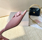 Jimmy Choo Skye Corsage Sandals Pink Sheepskin 669835