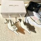 Jimmy Choo Skye Corsage Slingback White Sheepskin 669841