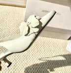 Jimmy Choo Skye Corsage Slingback White Sheepskin 669841