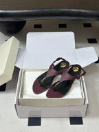 YSL Cassandra Slide Burugndy Smooth Leather 787565