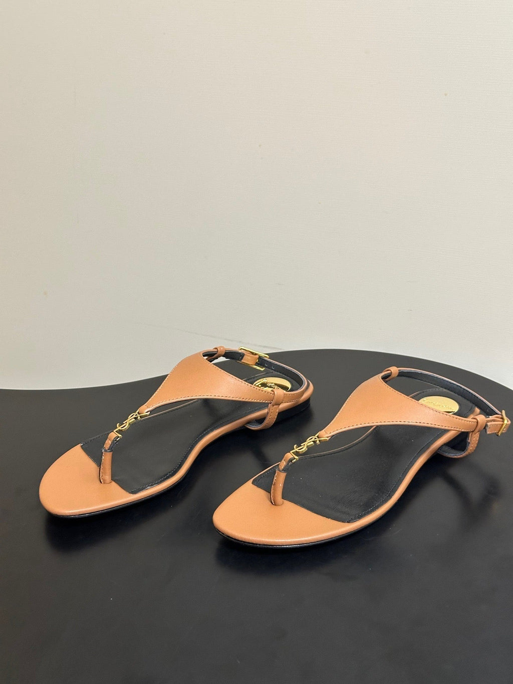 YSL Cassandra Slide Tan Smooth Leather 787566