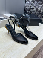 CC 2026 Couture Slingback Mushroom Heels Black Patent Leather 787181