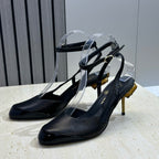 CC 2026 Couture Slingback Mushroom Heels Black Patent Leather 787181