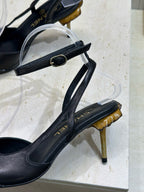 CC 2026 Couture Slingback Mushroom Heels Black Patent Leather 787181