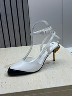 CC 2026 Couture Slingback Mushroom Heels White Patent Leather 787183