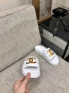 mule sandal 30 white quilted waxed leather