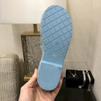 mule sandal 95 cloud blue quilted waxed leather